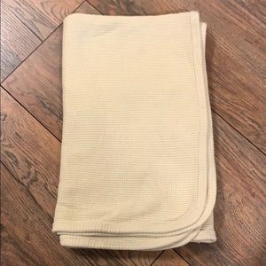 Pale Yellow Waffle Knit Blanket